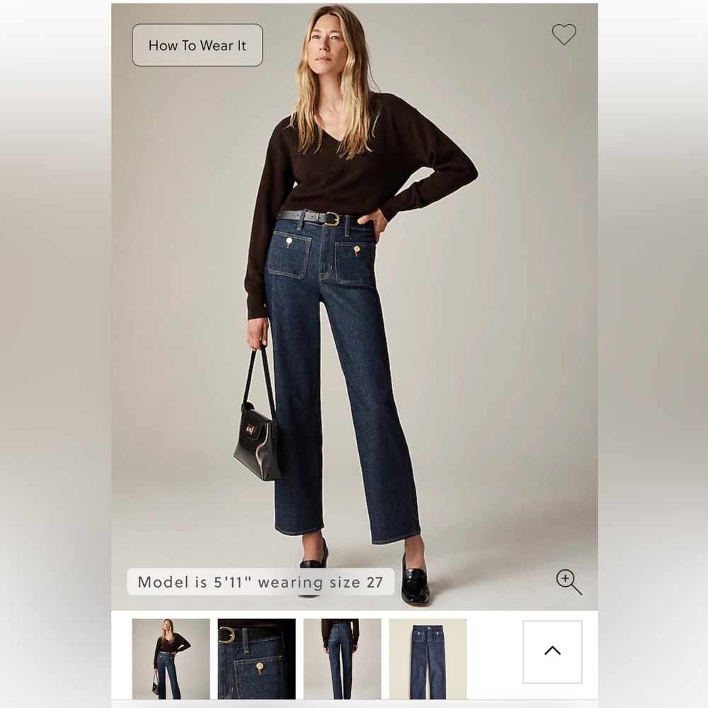 Like New: J.Crew Women’s Tall Slim-Wide jeans in 1996 semi-stretch sz 28T